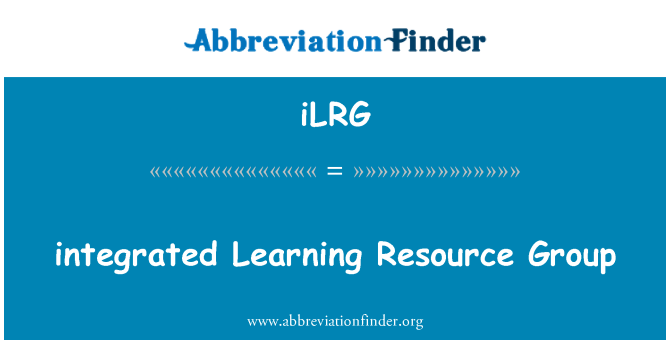 iLRG: integrované učení skupina zdrojů