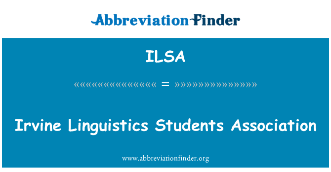 ILSA: Irvine Linguistik Students Association