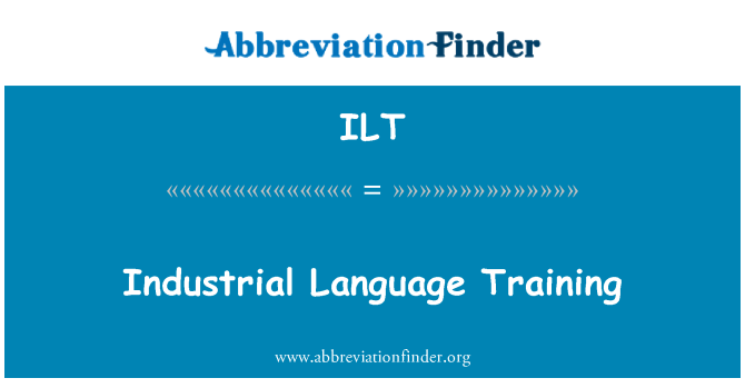 ILT: التدريب على اللغة الصناعية