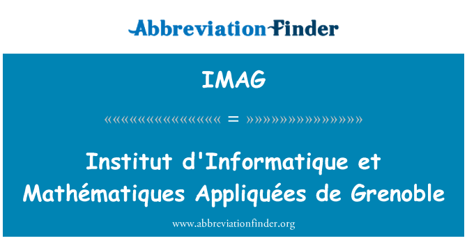 IMAG: Enstiti d'Informatique et Mathématiques Appliquées de Grenoble