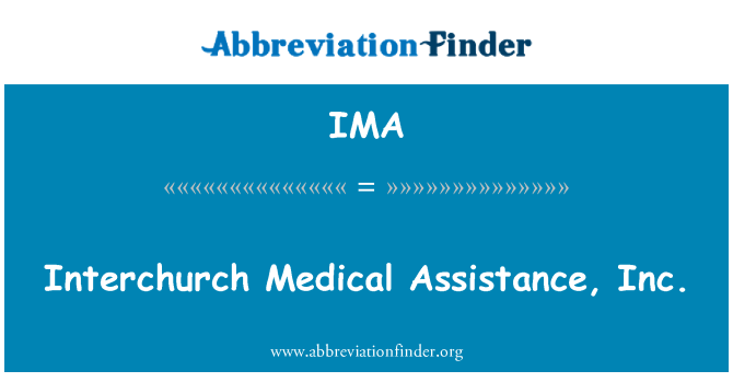 IMA: Interchurch medis bantuan, Inc