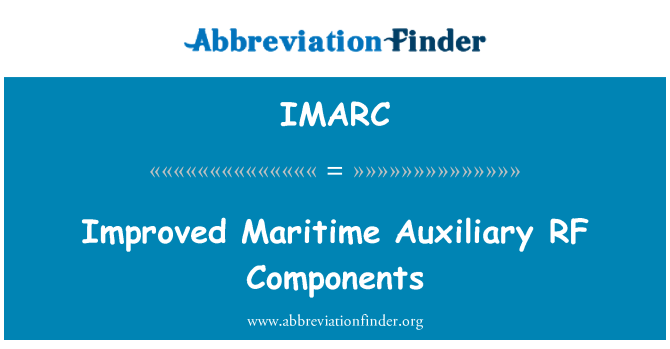 IMARC: Parandada meretranspordi Auxiliary RF komponendid