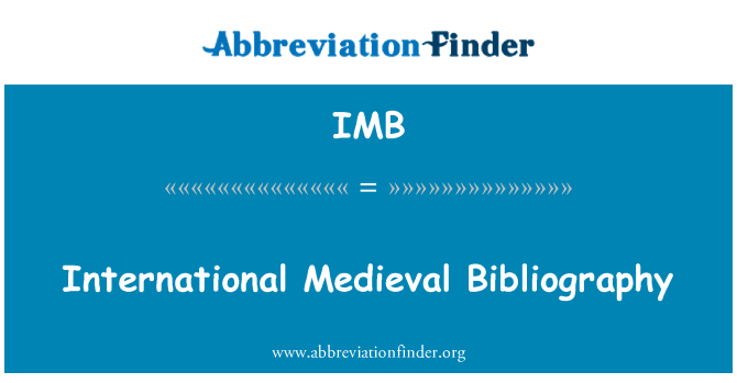 IMB: Bibliografía Medieval