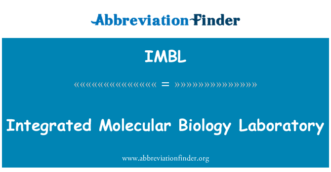 IMBL: Biyoloji Moléculaire entegre laboratwa