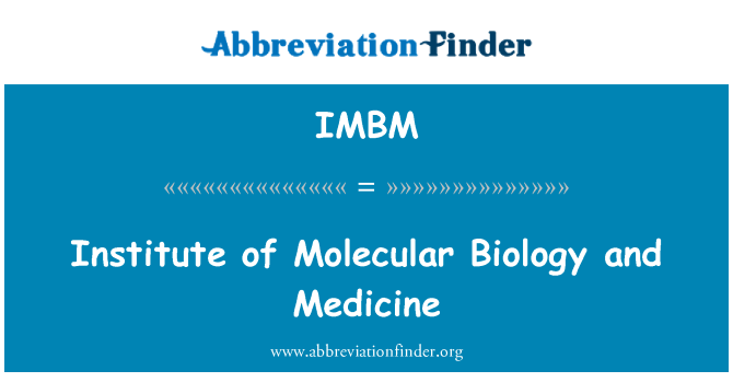 IMBM: המכון לביולוגיה מולקולרית, רפואה