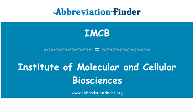 IMCB: Enstiti de Moléculaire Et Cellulaire Biosciences