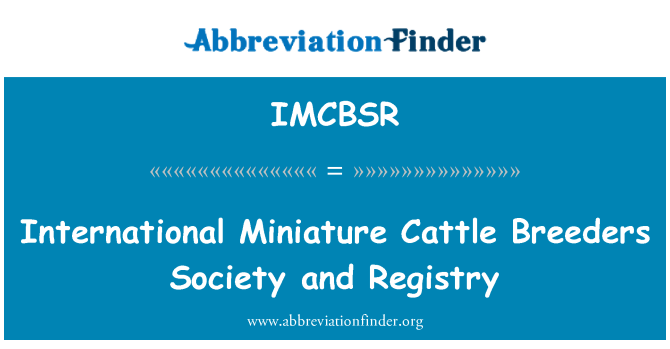 IMCBSR: บรีดเดอร์สวัวขนาดเล็กต่างประเทศสังคมและรีจิสทรี