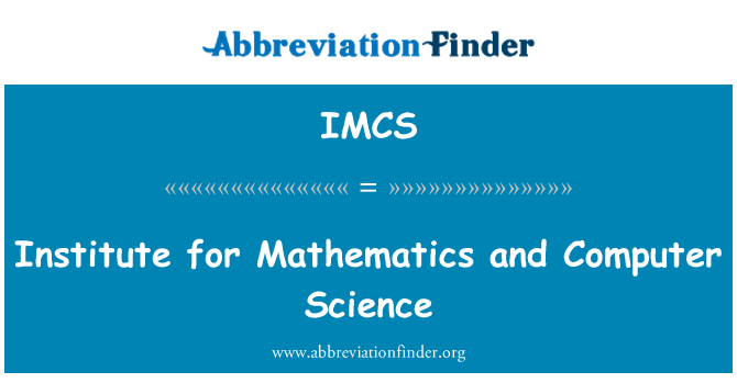 IMCS: Institutt for matematikk og informatikk