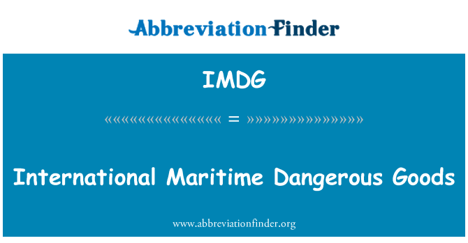 IMDG: Rahvusvaheline ohtlike kaupade