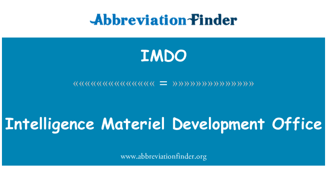 IMDO: مكتب تطوير العتاد الاستخبارات