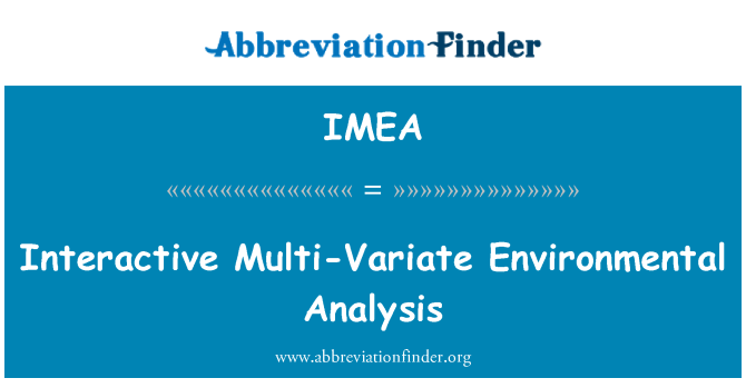 IMEA: Interaktiva multi Variate miljöanalys