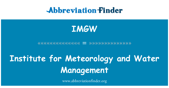 IMGW: Institut for meteorologi og vandforvaltning