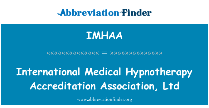 IMHAA: International Medical Association, Ltd accreditatie hypnotherapie