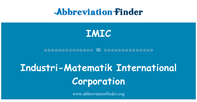 IMIC: Industri-Matematik International Corporation