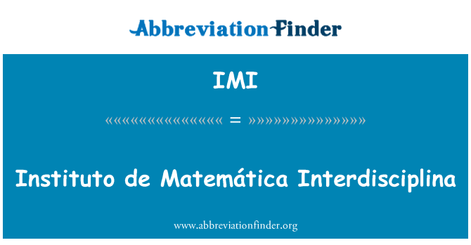 IMI: Instituto de Matemática Interdisciplina