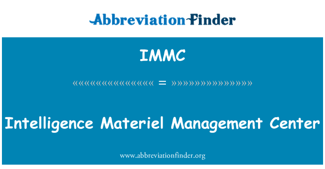IMMC: Inteligence materiálem Řídící centrum