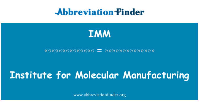 IMM: Institut pour la fabrication moléculaire