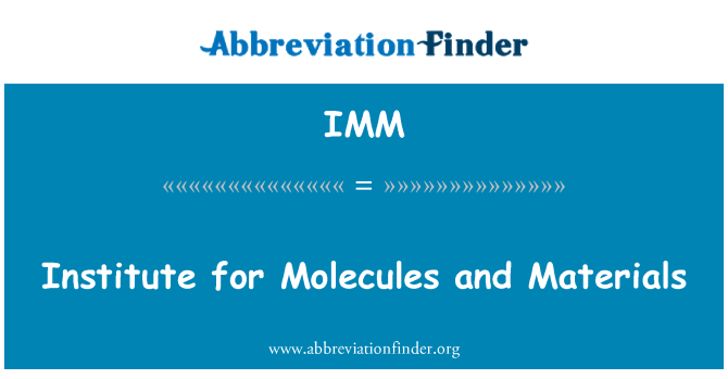 IMM: Институт для молекул и материалы
