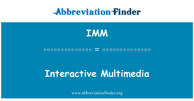 IMM: Interaktivní multimediální