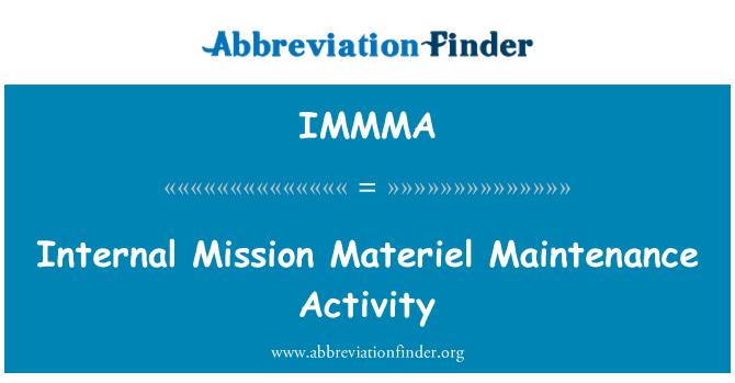 IMMMA: Δραστηριότητα συντήρηση εσωτερικής αποστολής υλικού