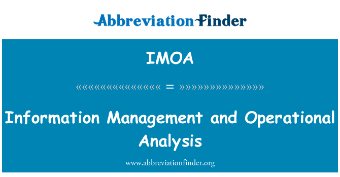 IMOA: إدارة المعلومات والتحليل التشغيلي