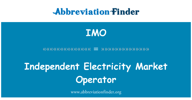 IMO: Gestore del mercato elettrico indipendente