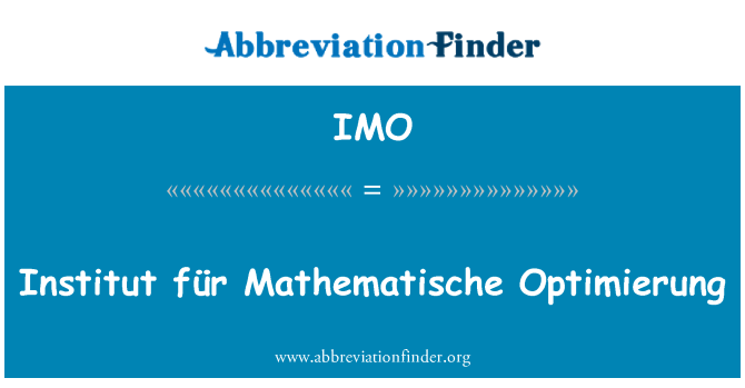 IMO: 공업 Mathematische Optimierung