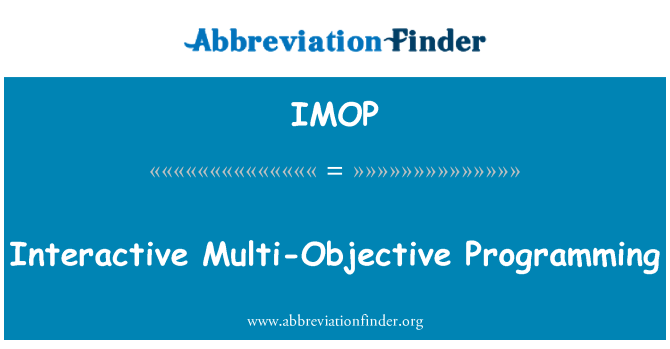 IMOP: Ipprogrammar multi oġġettivi interattivi