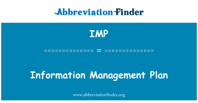 IMP: Plan de gestion de l'information