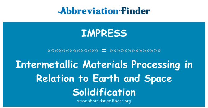 IMPRESS: Intermetalni materijala u zemlji i prostor skrućivanja