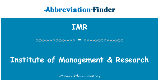 IMR: Institut managementu & výzkum