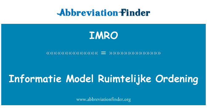 IMRO: Informatie модель Ruimtelijke Ordening