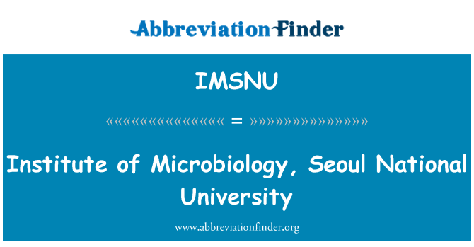 IMSNU: Institut Mikrobiologi Universiti Negara Seoul