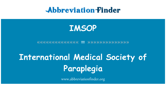 IMSOP: Міжнародне медичне товариство Paraplegia