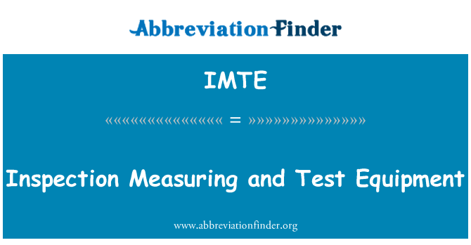 IMTE: 檢驗測量和試驗設備
