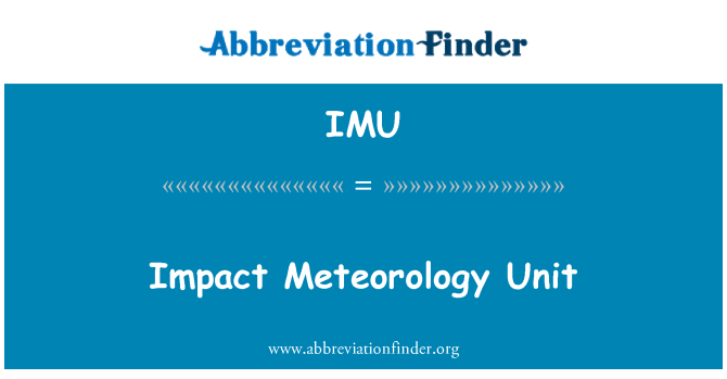 IMU: Dopad meteorologie jednotka