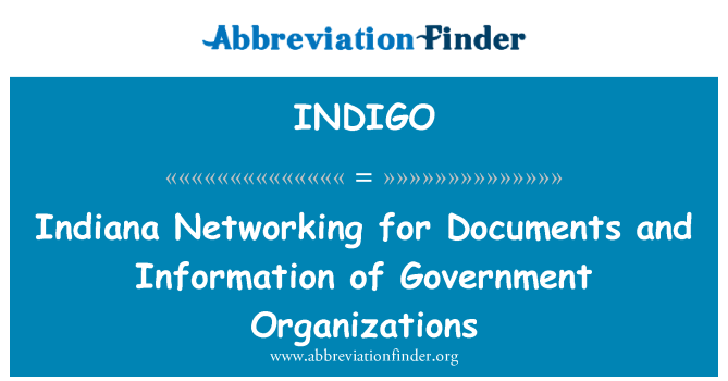 INDIGO: Indiana sietí pre dokumenty a informácie o vládne organizácie
