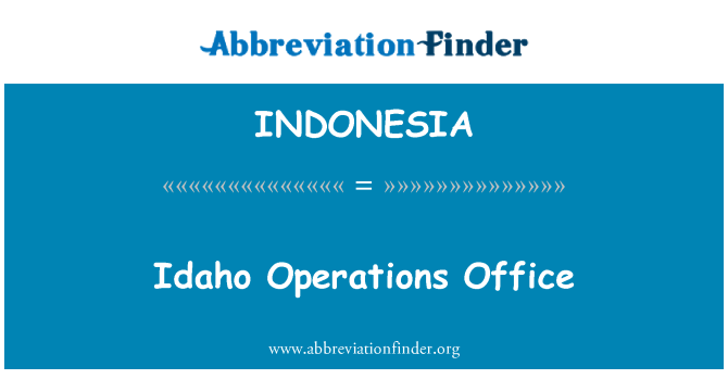 INDONESIA: Uffiċċju ta ' l-operazzjonijiet ta ' Idaho