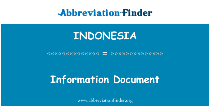 INDONESIA: Dokument ta ' informazzjoni