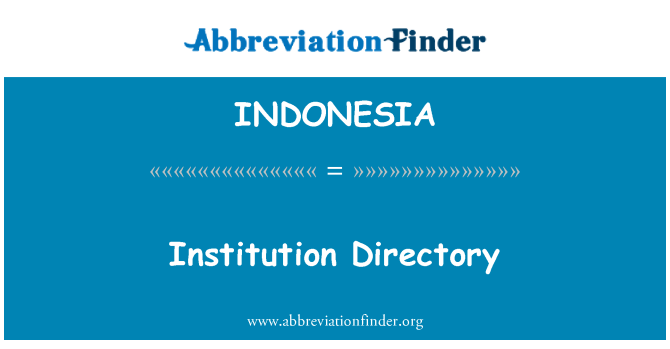 INDONESIA: Institucija imenik