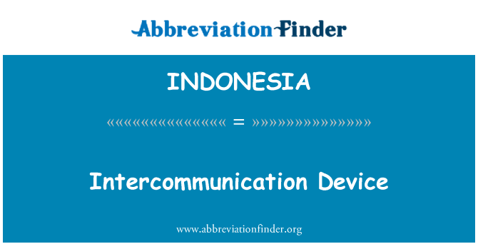 INDONESIA: جهاز الاتصال الداخلي
