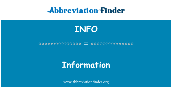 INFO: Information