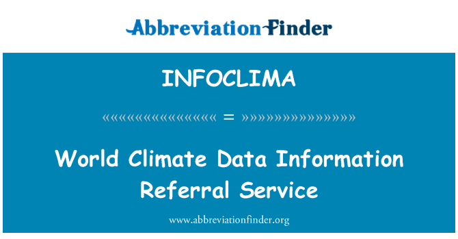 INFOCLIMA: שירות ההפניות של מידע נתוני אקלים בעולם