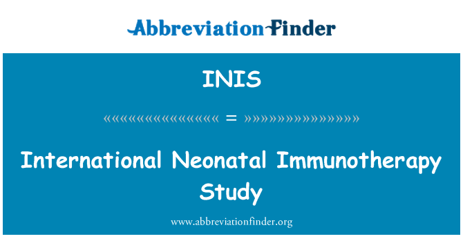 INIS: Mednarodni novorojenčkov Imunoterapija študija