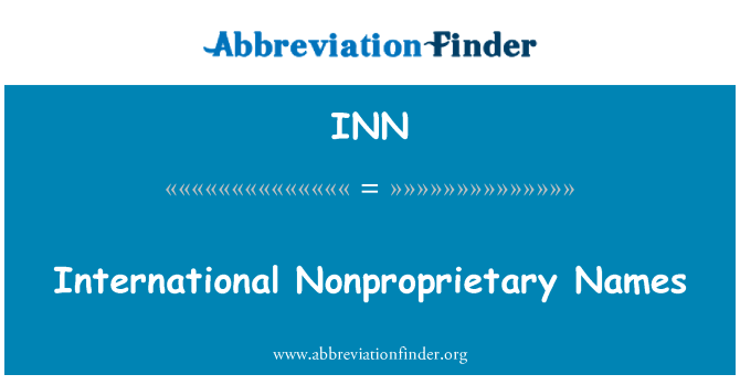 INN: 국제적인 비독점 이름