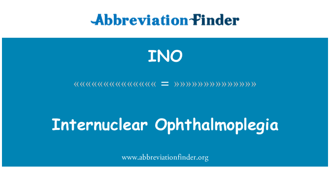 INO: Internuclear oftalmoplegie