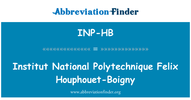 INP-HB: Enstiti Nasyonal Polytechnique Felix Houphouet-Boigny