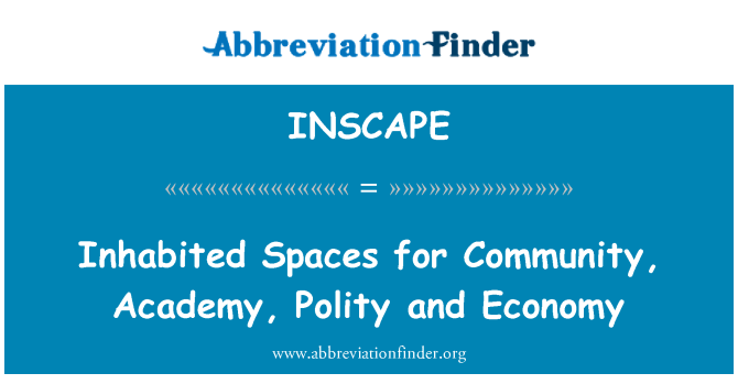 INSCAPE: Inhabited Spaces for Community, Academy, Polity and Economy