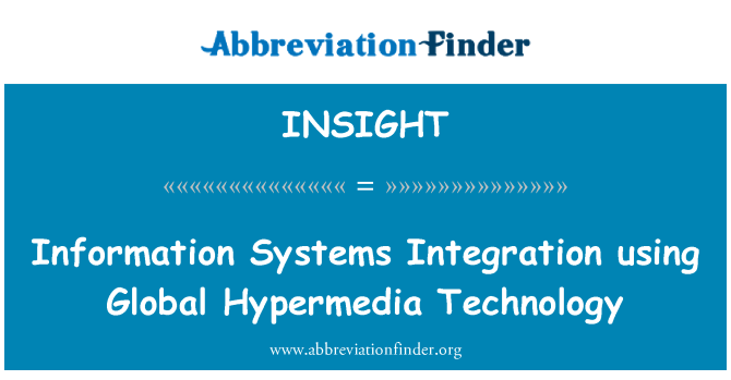 INSIGHT: Integreiddio systemau gwybodaeth sy'n defnyddio technoleg Hypermedia byd-eang