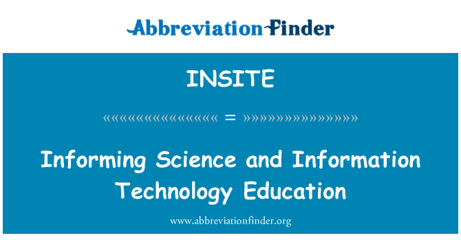 INSITE: Information syans ak enfòmasyon teknoloji edikasyon